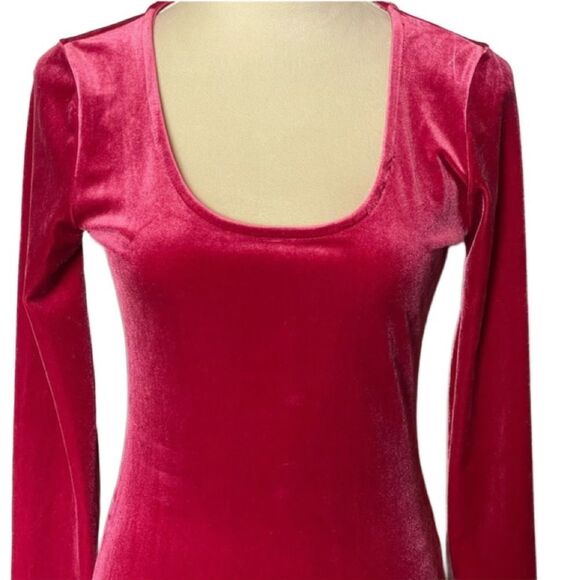 J. Crew Mercantile Elegant Red Velvet Women's Bodysuit (Size: Small) - Picture 12 of 12
